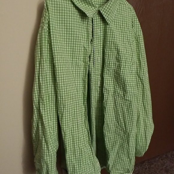 Green plaid button up - Picture 1 of 1
